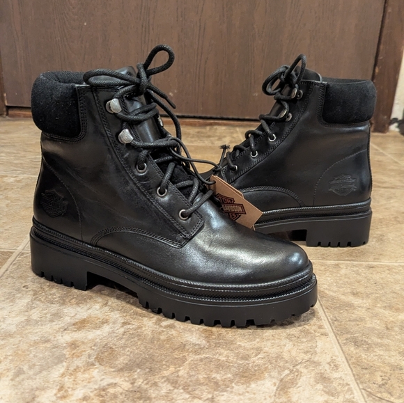 Harley-Davidson Black Boots For Women Size 8 - Picture 1 of 7